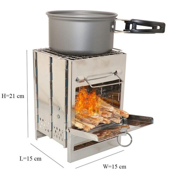 IR Camping Wood Stove with Adjustable Folding - Image 4