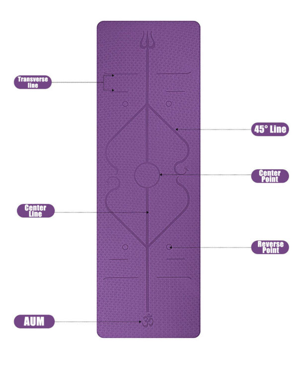 Eco-Friendly TPE Yoga Mat with Printed Position Lines - Image 6