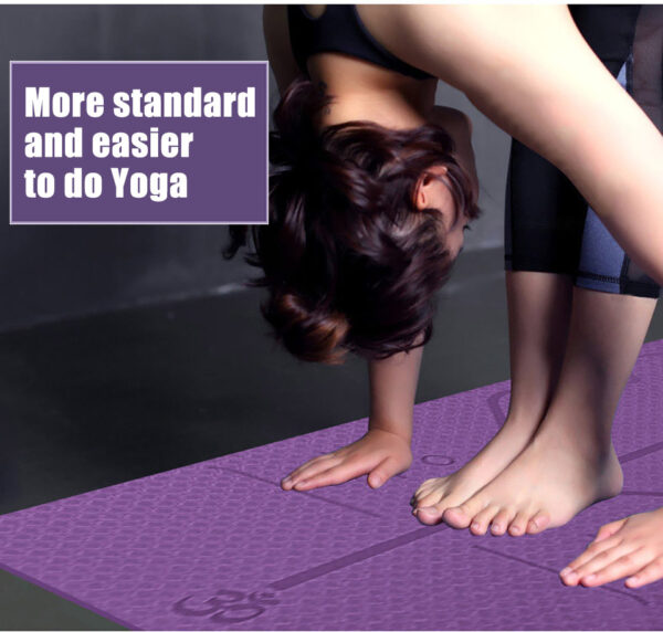 Eco-Friendly TPE Yoga Mat with Printed Position Lines - Image 3